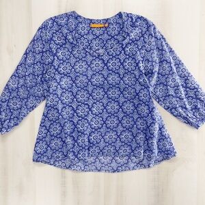 OLIPHANT x Tuckernut printed tunic top blouse M travel lounge